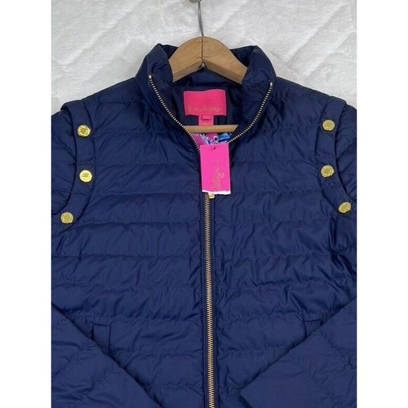 Lilly Pulitzer Jackets & Blazers - Lilly Pulitzer Women's Navy Blue 2 In 1 Haisley Puffer Jacket Vest $298 - Sz 00